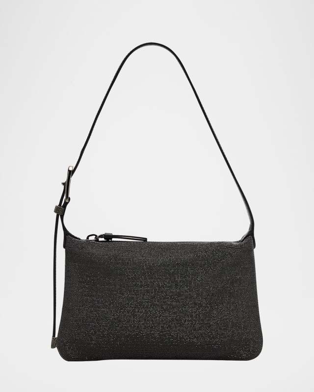 Monili Zip Leather Shoulder Bag